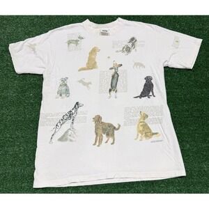 Vintage Mens Graphic 1999 Relevant Products Dogs Print All Over Size Large